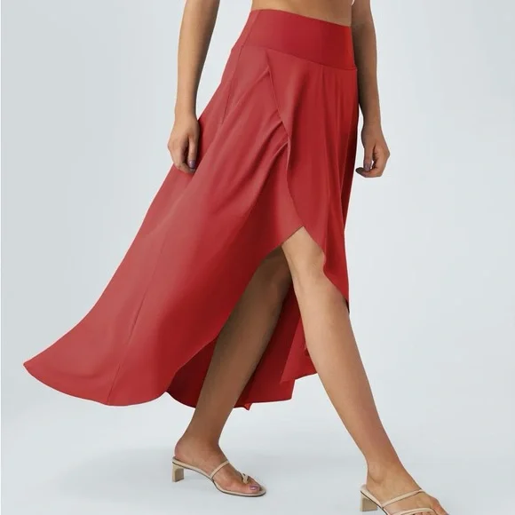 Halara Breezeful™ High Waisted High Low Ruffle 2-in-1 Flowy Skirt- Size Large - Picture 5 of 13